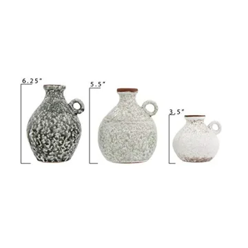 Creative Co-Op Terracotta Vases Set of 3 for Home Decor