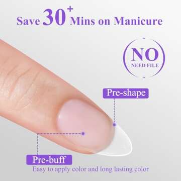 Short Almond Nail Tips 504Pcs, Jofay Fashion Pre-shaped & Etched Acrylic Fake Nails Full Cover Almon...
