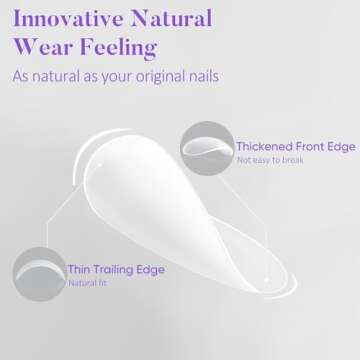 Short Almond Nail Tips 504Pcs, Jofay Fashion Pre-shaped & Etched Acrylic Fake Nails Full Cover Almond Clear Gel Nail Tips Full Matte False Nails Press On Nails for Nail Extensions DIY Salon 19 Sizes