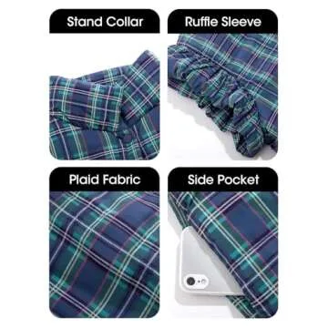 Stylish Tankaneo Women's Plaid Puffer Vest for Winter