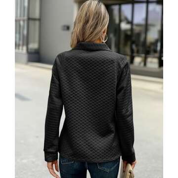 ECOWISH Womens Sweateshirt Quarter Zip: Fall Fashion 2025 Tops Winter Oversized Hoodie Ribbed Qulited Pullover V Neck Outfit