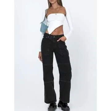 Sofia's Choice Bolero Top for Women Asymmetrical Hem Sexy Long Sleeve T Shirt White Small