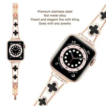 Luxury Rose Gold Diamond Apple Watch Band for Women