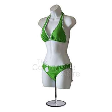 The Competitive Store Female Dress with Metal Base Body Mannequin Form HIPS Long, Small/Medium, White
