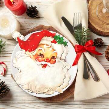 Merry Christmas Napkins,40pcs Red and Pink Christmas Napkins Decoration 2023 Christmas Santa Claus P...