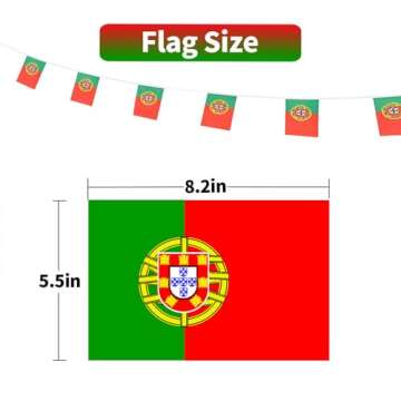 Portugal Flags Portuguese Small String Flag Banner Mini National Country World Flags Pennant Banners...