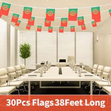 Portugal Flags Portuguese Small String Flag Banner Mini National Country World Flags Pennant Banners For Party Events Classroom Garden Olympics Festival Grand Opening Bar Celebration Decorations