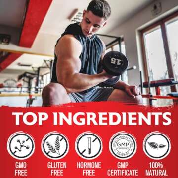 78,000mg Testosterone Booster for Men, Max Purity 95% Testosterone Supplement for Men, Mens Testosterone Booster for More Energy, Strength, Stamina, Endurance, Muscle Growth & Recovery, 60 Days Supply