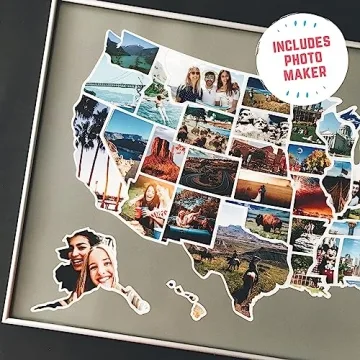USA Photo Map for Custom Travel Memories and Decor