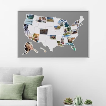 USA Photo Map for Custom Travel Memories and Decor