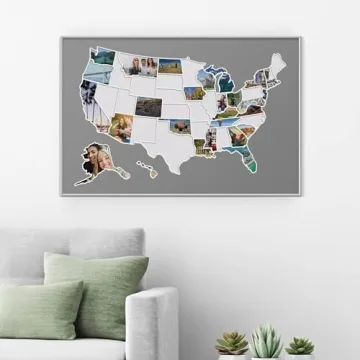 USA Photo Map for Custom Travel Memories and Decor