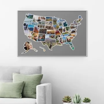 USA Photo Map for Custom Travel Memories and Decor