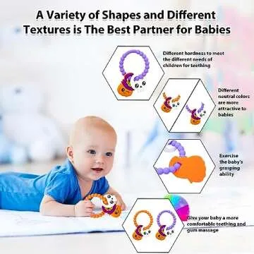 Halloween Baby Pumpkin Teether, Silicone Baby Teething Toys, Girl or Boy Halloween Gifts BPA Free Chew Toys, Nightmare Before Christmas Gifts (2 PCS)