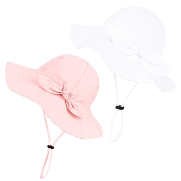 Adjustable Baby Girl Sun Hat Set with UPF 50+
