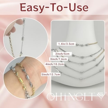OHINGLT Magnetic Necklace Extenders for Effortless Styling