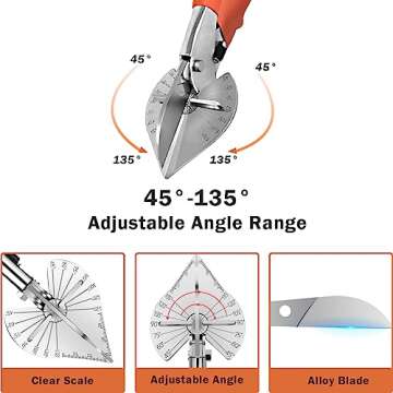 Versatile Multi-Angle Miter Shear Cutter for Precision Cutting: 45-135 Degree Adjustable, Perfect fo...