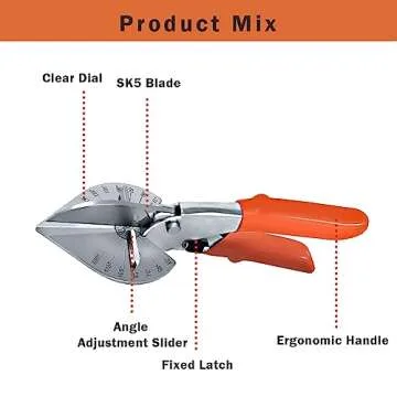 Versatile Multi-Angle Miter Shear Cutter for Precision Cutting: 45-135 Degree Adjustable, Perfect for Soft Wood, Plastic, PVC, Crafts, Molding, Trunking - Easy Use & Quick Accurate Cuts