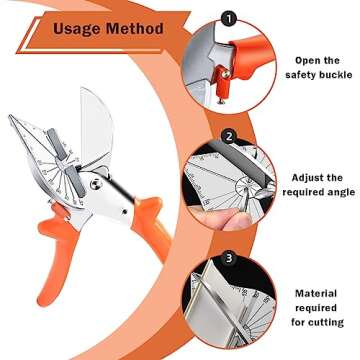 Versatile Multi-Angle Miter Shear Cutter for Precision Cutting: 45-135 Degree Adjustable, Perfect for Soft Wood, Plastic, PVC, Crafts, Molding, Trunking - Easy Use & Quick Accurate Cuts
