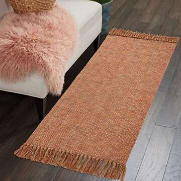 Collive Kitchen Runner Rug - Washable Hand-Woven Charm