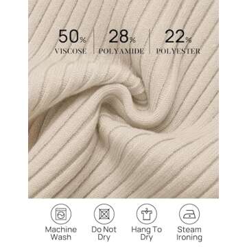 ZESICA Women's Long Sleeve Crewneck Shirts Spring Knit Sweater Slim Fitted Casual Basic Tee Tops,Almond,Small