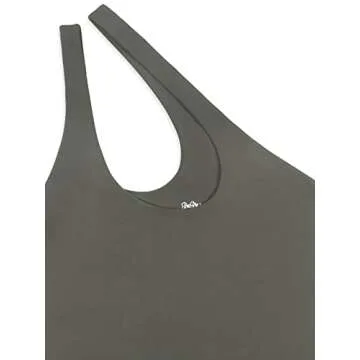 REORIA Women's Summer Sexy One Shoulder Cutout Front Sleeveless One Piece Tank Tops Backless Thong Bodysuits Leotards for Going Out Grey Green Small