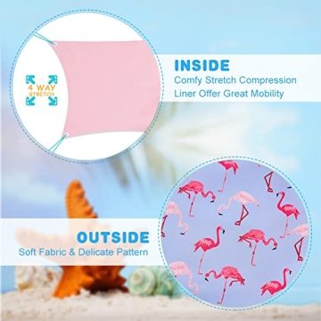 Cozople Teen Boys Swim Trunks Quick-Dry Anti-Chafe Flamingo