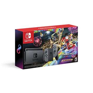 Nintendo Switch w/ Gray Joy-Con + Mario Kart 8 Deluxe (Full Game Download) - Switch