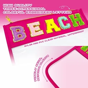 LSxia Chenille Letter Waterproof Makeup Pouch for Travel