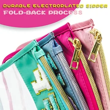 LSxia Chenille Letter Waterproof Makeup Pouch for Travel