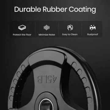 LIONSCOOL 2-Inch Rubber Coated Olympic Grip Plate in Pairs or Single for Strength Training, Weightlifting and Bodybuilding, 2.5-45LBS, One Year Warranty (2.5LB PAIR)