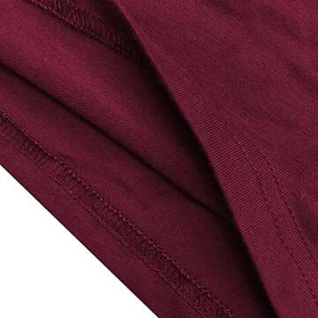 BLACKMYTH Women Cute Tees Graphic Funny Tshirts Wine Red Large