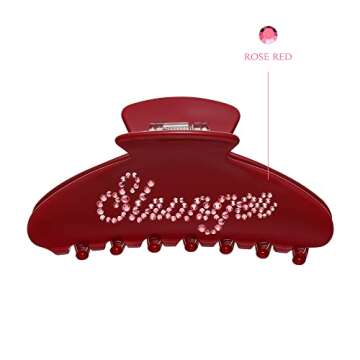 Women Wife Mom Daughter Birthday Gifts Custom Personalized Colorful Rhinestone Hair Clips Valentine'...