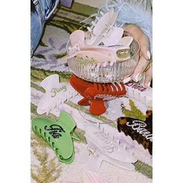 Women Wife Mom Daughter Birthday Gifts Custom Personalized Colorful Rhinestone Hair Clips Valentine's Day Gifts 3.8inch