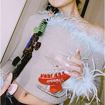 Women Wife Mom Daughter Birthday Gifts Custom Personalized Colorful Rhinestone Hair Clips Valentine's Day Gifts 3.8inch