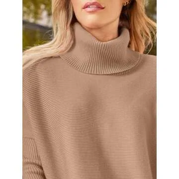 LILLUSORY Oversized Turtleneck Pullover Sweaters Womens 2024 Long Tunic Sweater Winter Trendy Casual Poncho Cowl Neck Cute Tops Dress Fall Fashion Clothes Outfits Clothing