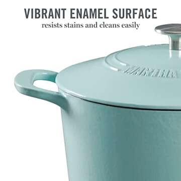 Martha Stewart 7 QT Enamel Cast Iron Dutch Oven