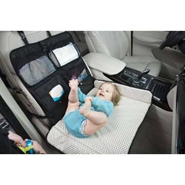 Beanko Baby Portable Diaper Changing Station for Your Car | Waterproof, Detachable, Toy Loops, 4 Poc...