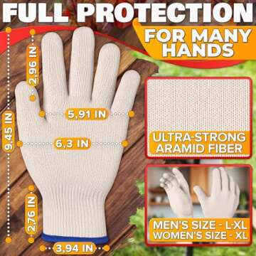 Heat Resistant Gloves for Grilling - Oven Gloves with Fingers 932°F BBQ Gloves Heat Resistant Heat ...