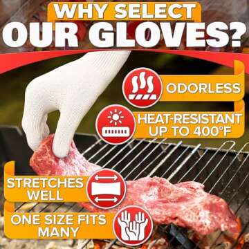 Heat Resistant Gloves for Grilling - Oven Gloves with Fingers 932°F BBQ Gloves Heat Resistant Heat Gloves for Cooking Oven Mitts with Fingers - Grill Gloves Heat Proof for Men Heat Proof Gloves