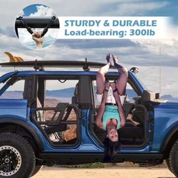 SEVEN SPARTA 4 Pack Roll Bar Grab Handles for Ford Bronco 2021-2024, Durable Paracord Grip