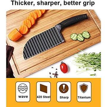 YukaBa Crinkle Potato Cutter Stainless Steel 11.8" Slicer