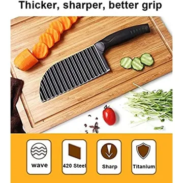 YukaBa Crinkle Potato Cutter Stainless Steel 11.8" Slicer