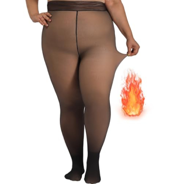 HONENNA Plus Size Fleece Lined Tights - Skin Tone Winter Thermal Legwear