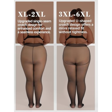 HONENNA Plus Size Fleece Lined Winter Tights for Women