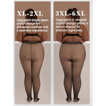 HONENNA Plus Size Fleece Lined Winter Tights for Women