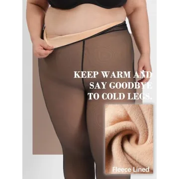 HONENNA Plus Size Fleece Lined Winter Tights for Women
