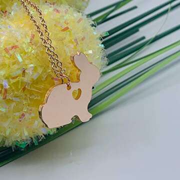 Mall of Style Bunny Necklace for Women - Elegant Rose Gold Easter Jewelry - Rabbit Pendant