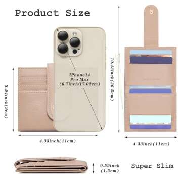 GEEAD Small Wallets for Women Slim Bifold Credit Card Holder Minimalist Zipper Coin Pocket for Fanny...