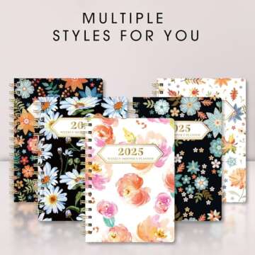 Ymumuda 2025 Planner, 12-Month Daily Weekly Monthly Planner from JAN.2025 to DEC.2025, 8.4" X 6", Spiral Planner Notebook with Stickers, Elastic Closure, Inner Pocket