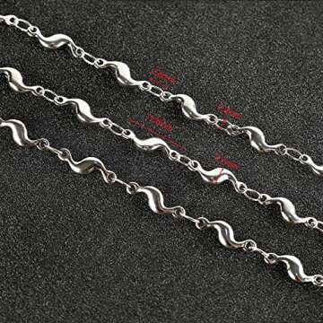 UMAOKANG 16.4 Feet Stainless Steel Jewelry Making Chain, Silver Necklace Bracelet Chain for Women Jewelry DIY Chain Bulks
